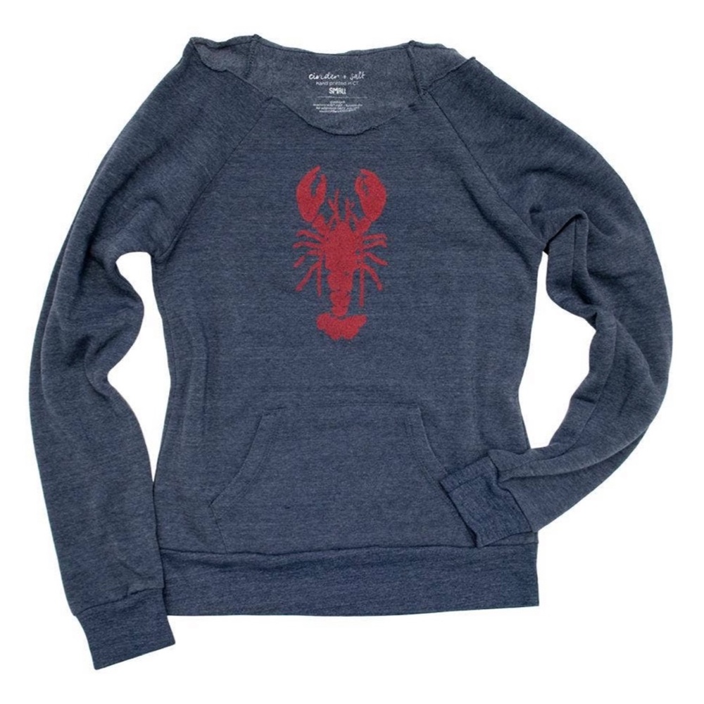 Lobster Boatneck Sweatshirt by Cinder + Salt